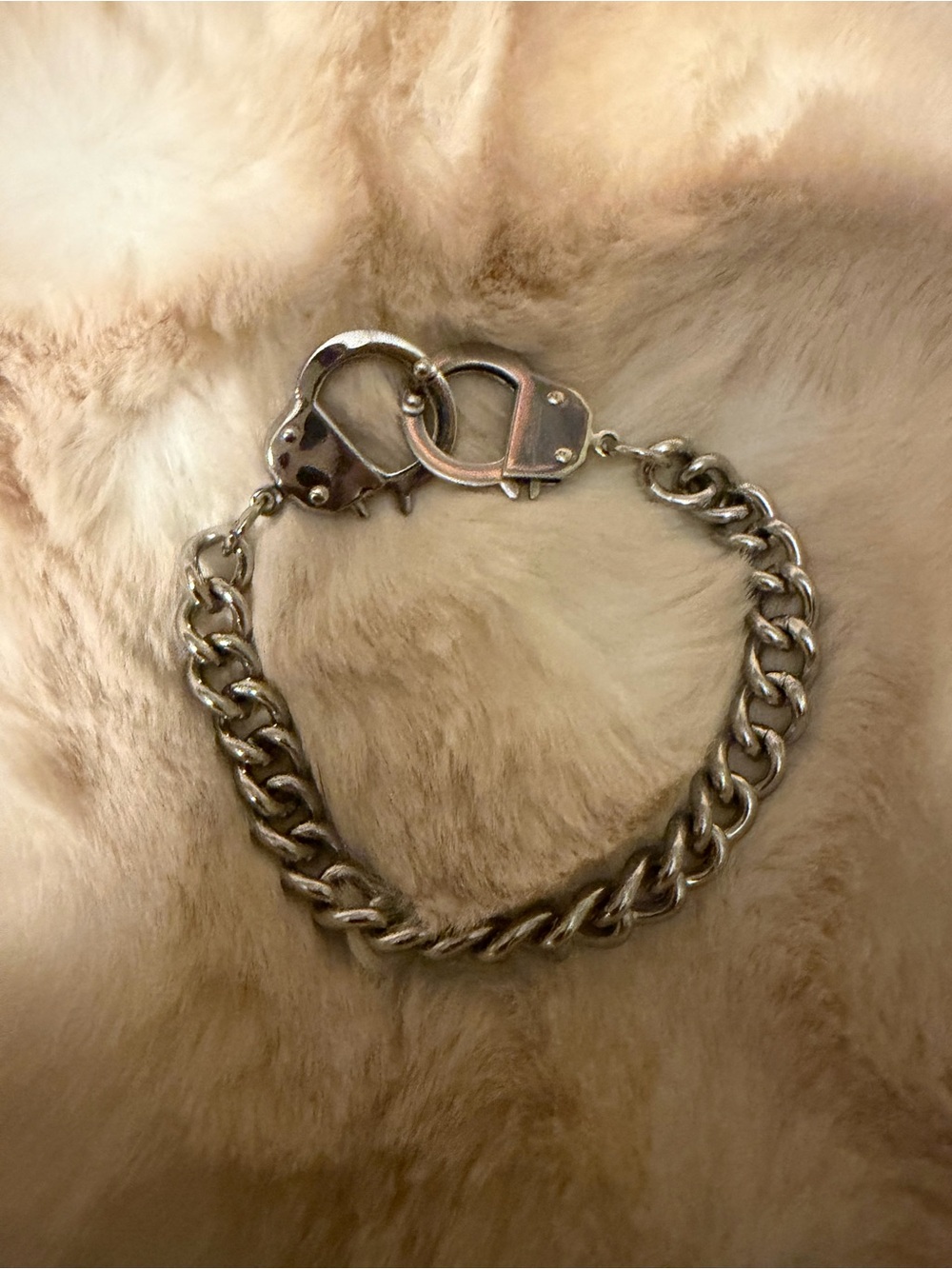 Silver Handcuff Link Chain Bracelet - Women's Silver Bracelet